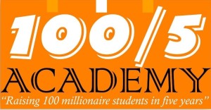 100 and 5 Academy logo