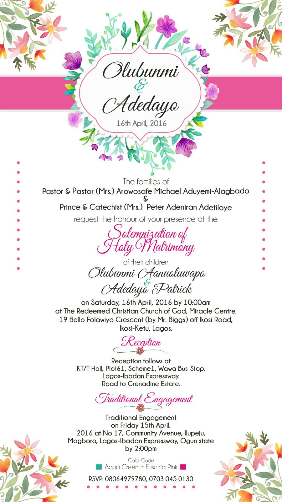 Dayo Adetiloye Wedding Invitation