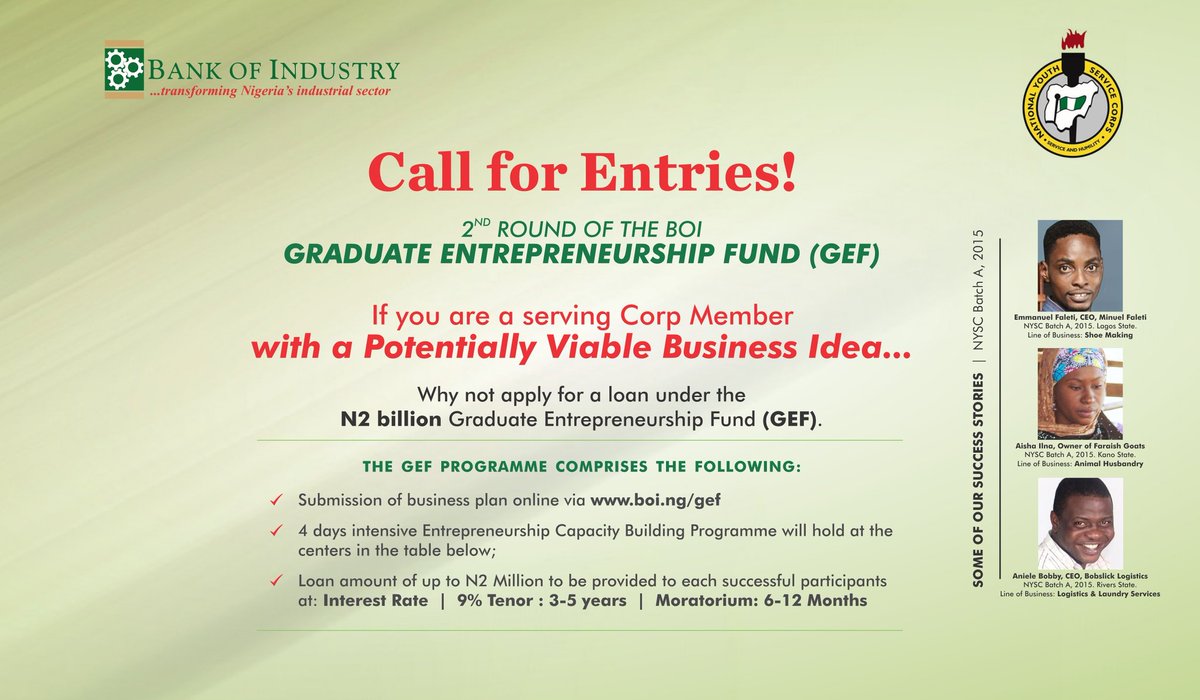 apply-for-2nd-edition-bank-of-industry-n2-million-loan-for-nysc-youth-corp-members