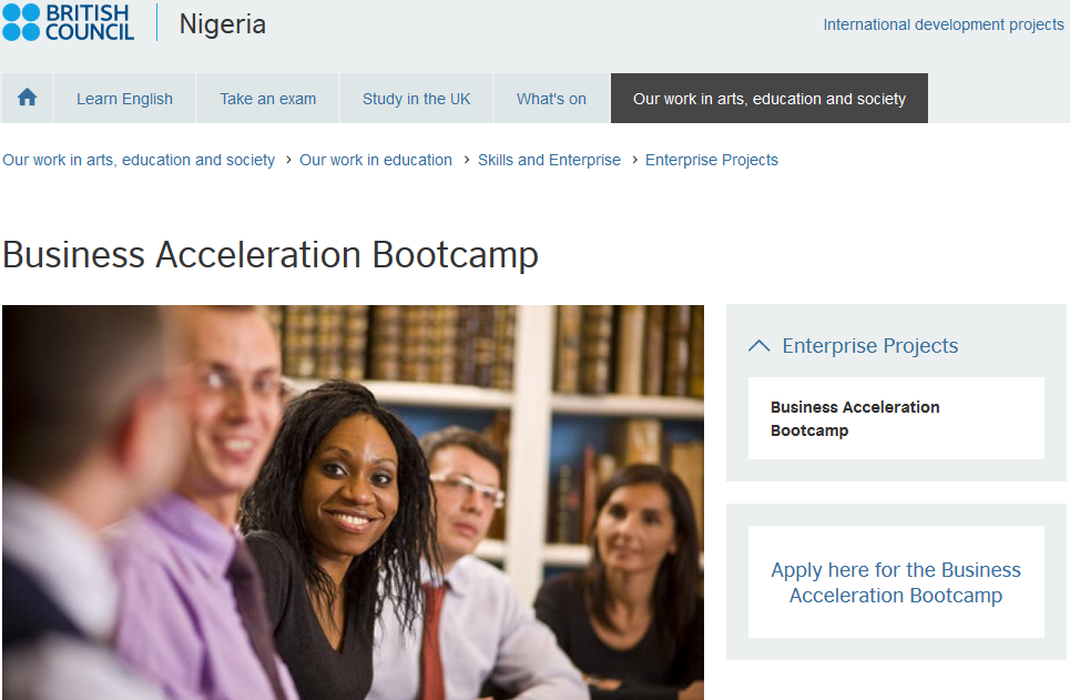 2017 British Council 'Business Accelerator Bootcamp'  for Entrepreneurs in Nigeria
