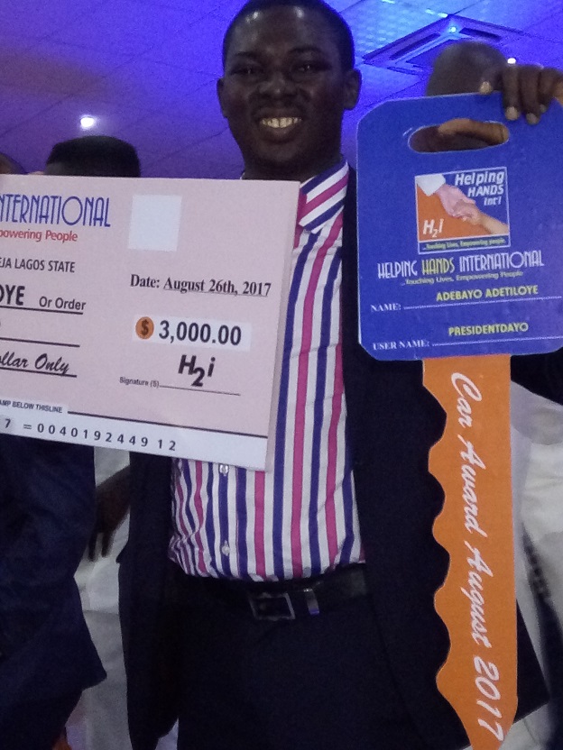 Dayo Adetiloye Won Helping Hands International H2i Car Award 2017