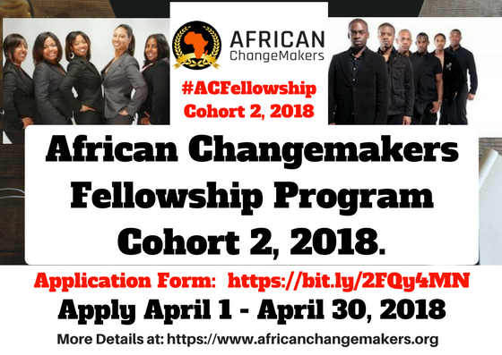 Apply for African Changemakers Fellowship Program for Cohort 2, 2018