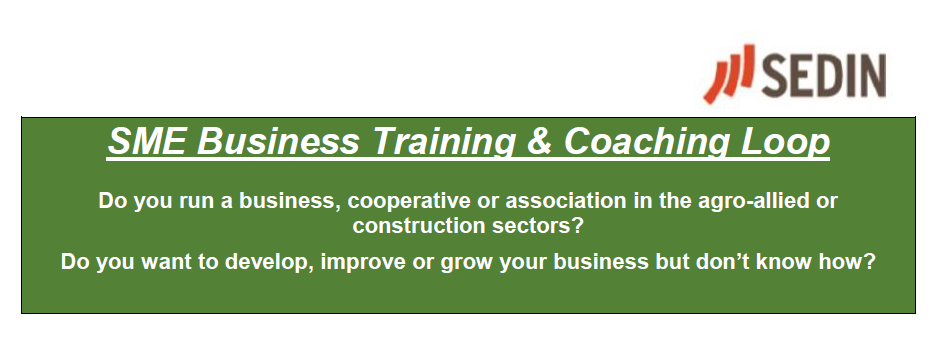 SME Business Training & Coaching Loop: Capacity Building Opportunities for SMEs located in Ogun, Plateau and Niger State of Nigeria. 