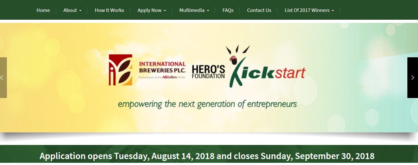 Apply for N3Million Grant From IB PLC Hero’s Foundation Kickstart Programme Closes Sunday, September 30, 2018