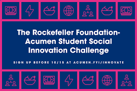 Apply for $20,000 Rockefeller Foundation-Acumen Student Social Innovation Challenge 2019