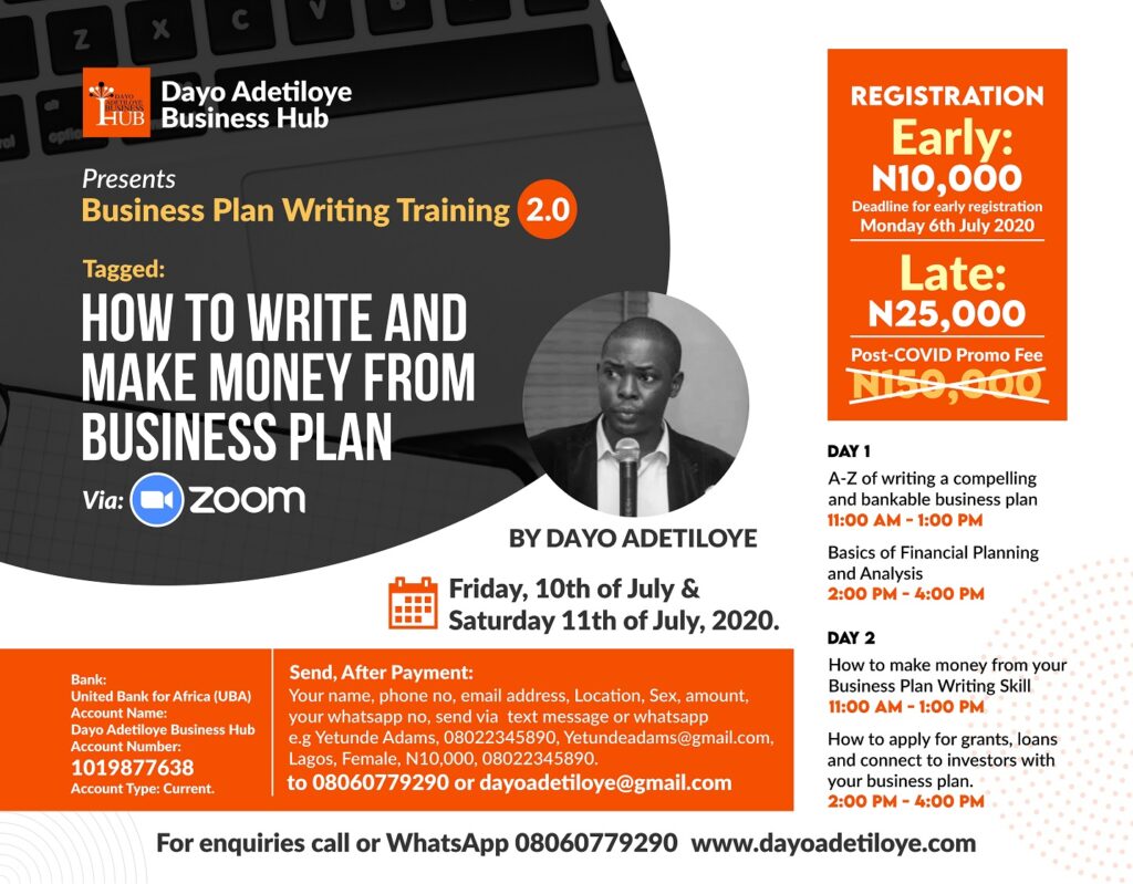 Apply for Business Plan Writing Training 2.0 via Zoom