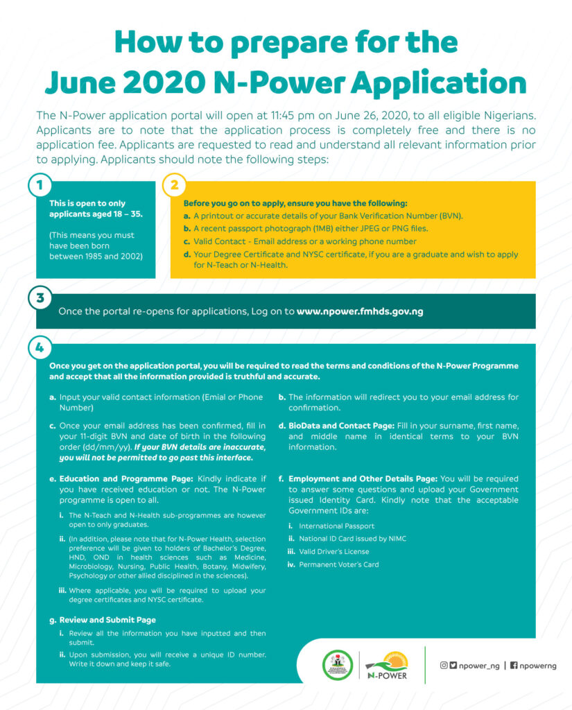 How to Prepare for the June 2020 N-Power Application