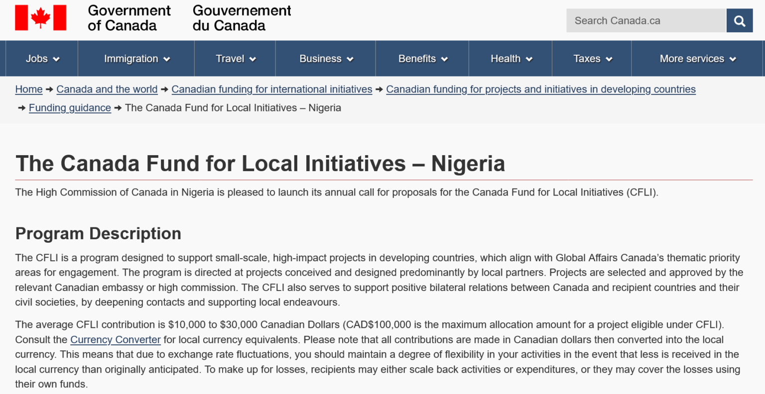 Apply for NGO Grant from The Canada Fund for Local Initiatives ...