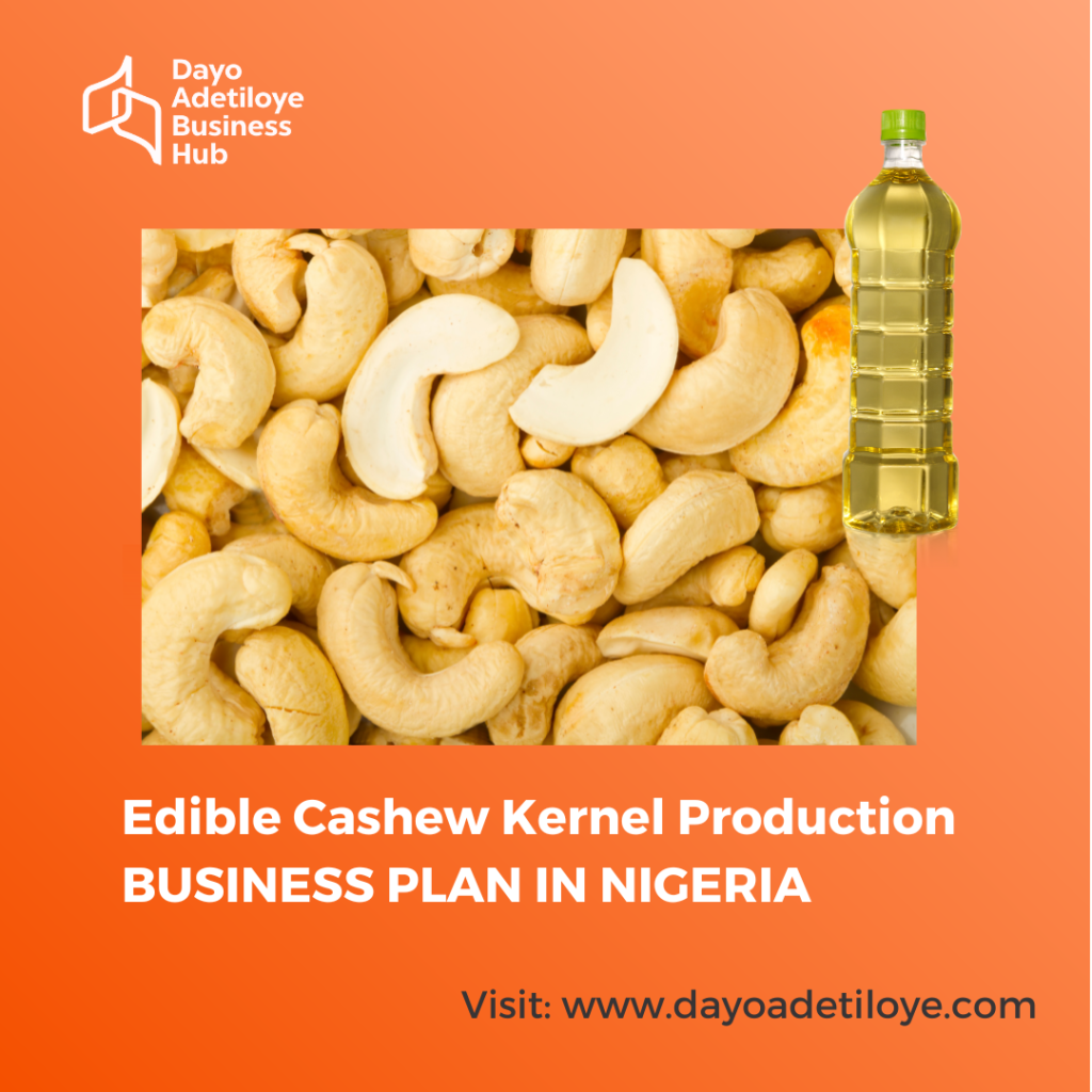 sample business plan for cashew production